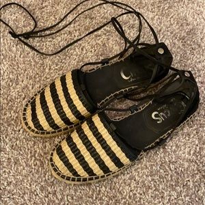 Circus by Sam Edelman Striped Lace up Espadrilles